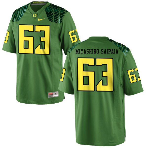Men #63 Davis Miyashiro-Saipaia Oregon Ducks College Football Jerseys-Apple Green